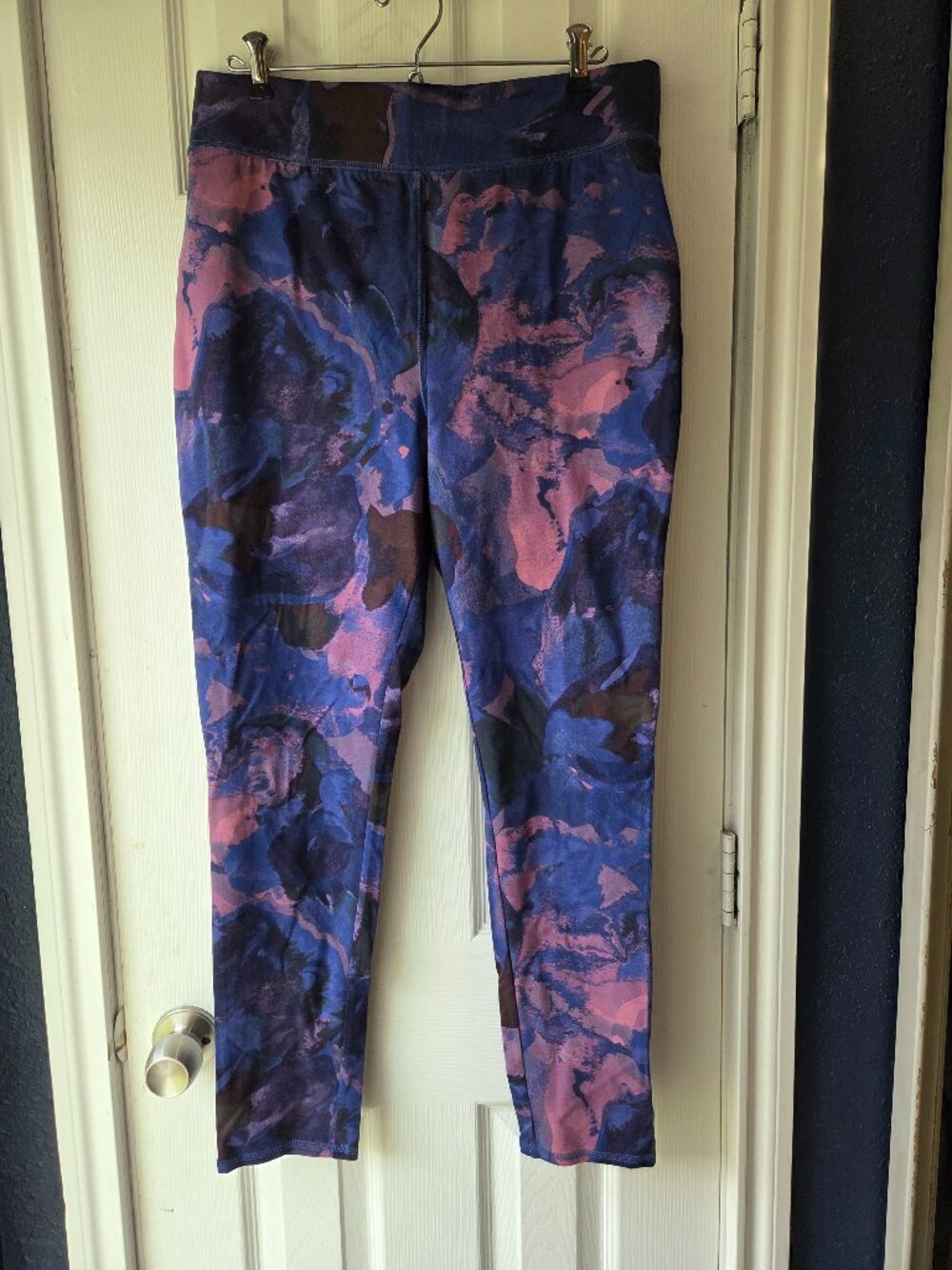 Denim & Co. EasyStretch Pull-On Jeggings Plum Blue Abstract